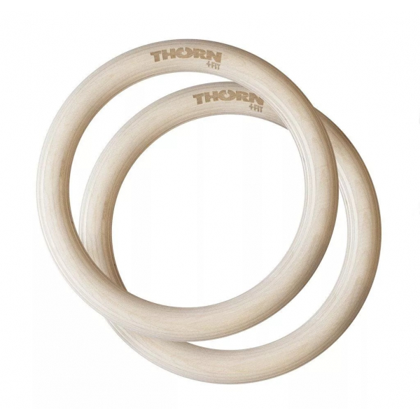 OBRĘCZE GIMNASTYCZNE DREWNIANE THORN FIT WOODEN RINGS SET WITH BANDS 32